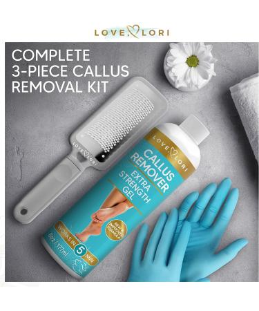 Love Lori Callus Remover Kit - Professional Foot Spa for Dead Skin Removal | Extra Strength Gel, Salon Foot File, Gloves - Home Pedicure Tools for Smooth Feet - Buy Online on GoSupps.com