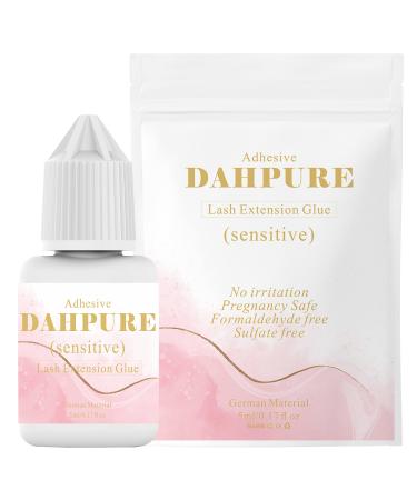 DAHPURE DIY Eyelash Extension Glue for Sensitive Eyes Individual Cluster Lash Glue Hypoallergenic Waterproof Self Application No Fume Home Use