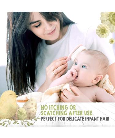 Baby Hair Brush - Natural Wooden Cradle Cap Brush with Soft Goat Bristle - Baby Brush Set for Newborns - Toddler Comb - Blush Oval - Buy Online on GoSupps.com