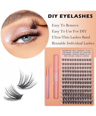 Self Adhesive DIY Lash Extension Kit | 40D Curl Waterproof Fluffy Lashes | 10-16mm Individual Lashes with Bond Seal & Tweezers - Perfect for Home Use - Buy Online on GoSupps.com