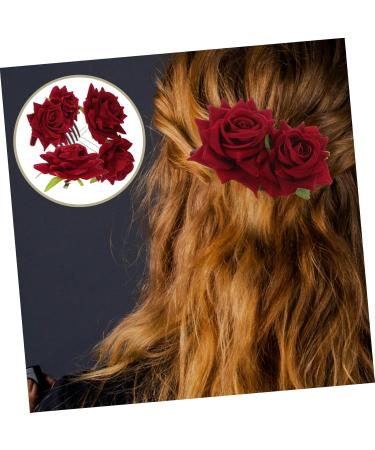 MERRYHAPY 1set Rose Hair Clip Wedding Headdress Hair Ornaments Bobby Pin Lifelike Rose Hairpin Hair Accessory Bride Hair Jewelry Bride Hairpin Hair Decorations Rose Headdress Wedding Hairpin - Buy Online on GoSupps.com