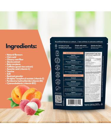  Hydration Energy & Focus | Energy Drink Mix with Natural Caffeine - Peach & Lychee - 20 Servings Sugar-Free Vitamin-Packed Blend B6 B12 C E - Buy Online on GoSupps.com