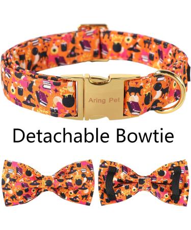 Aring Pet Halloween Dog Halison - Sweet Orange Festival Neck Strap with Bow | Adjustable Cotton for Medium Dogs | Pack of 1 - Buy Online on GoSupps.com