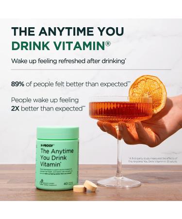 H-PROOF Anytime You Drink Vitamin - Alcohol Metabolism & Liver Health Support | Electrolytes, Antioxidants, Milk Thistle, Vitamins - 40 Chewable Tablets - Buy Online on GoSupps.com