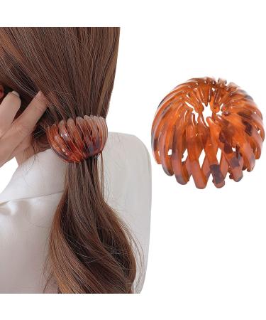 mlloaayo hair clips women simple head accessories box collar buckle balls hairpise pony panshock hairpin bird nest shape hair jewelry orange