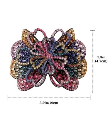 4PCS Rhinestone Flower Hair Barrette Clips - Spark Hair Accessories for Women - Butterfly and Flower Design - Ideal for Thick or Thin Hair - Buy Online on GoSupps.com