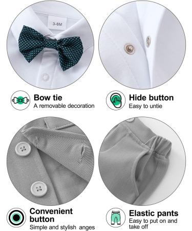 Amissz Baby Boy Formal Tuxedo Clothing Set 9-12 Months - Grey - Buy Online on GoSupps.com