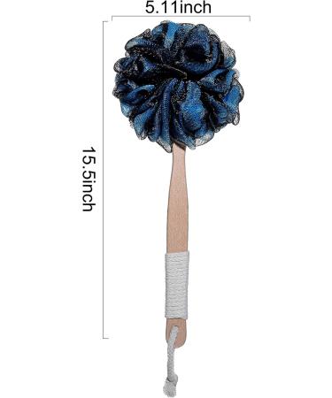 Premium Luffa Back Scrubber with Bamboo Charcoal | Exfoliating Loofah for Men & Women | 2 Long Handle Bath Sponges for Ultimate Shower Experience - Buy Online on GoSupps.com