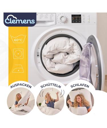 Clemens 2 Set Soft Down Pillow 80x80 cm - European Down & Feathers Ideal for Back & Belly Sleepers - Cozy 1000g Spring Pillow Set - Buy Online on GoSupps.com