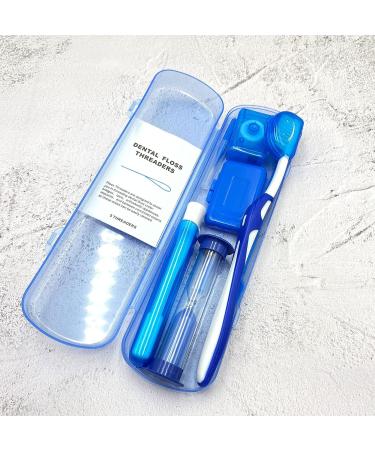 HRASY Portable Orthodontic Oral Care Kit for Braces - Interdental Brush, Dental Wax, Floss & Toothbrush Cleaning Set (Blue) - Buy Online on GoSupps.com