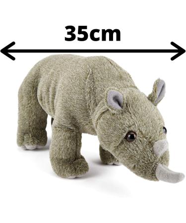 Zappi Co Rhino Plush Toy - Safari Animals Collection (33cm) | Soft & Cuddly Stuffed Animal for Kids - Buy Online on GoSupps.com