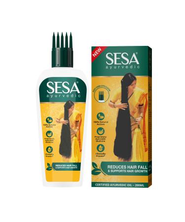 sesa Sesa Ayurvedic Hair Oil 5000 Year Old Kshir Pak Vidhi, Bhringraj & 17 Rare Herbs with 5 Nourishing Oils All Hair Types NO Mineral Oil 200 ml (Pack of 1) Ayurvedic Oil 200ml