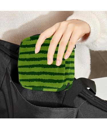 Portable Women's Napkin Storage Bag - Green Watermelon Pattern for Periods & Breastfeeding | Ideal for Teens & Girls - Buy Online on GoSupps.com