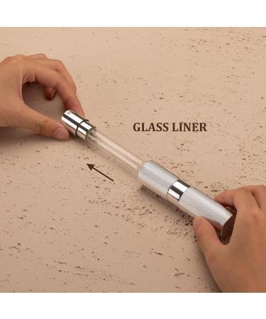 TOUREAL 8ML Aluminum Perfume Atomizer - Refillable Travel Bottle with Pinstripes Design (Blue) - Ideal for On-the-Go Fragrances - Buy Online on GoSupps.com