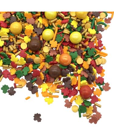 Manvscakes Fall Themed Sprinkles - Sprinkles for Cake Decorating, Edible Thanksgiving Themed Sprinkles, For Baking Chocolate Desserts, Cupcakes, Ice Cream, Caramel Apples & Other Desserts
