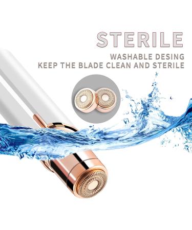 Women's Facial Hair Removal - Painless Waterproof Razor with LED Light for Face, Bikini, Upper Lip, Chin - White - Buy Online on GoSupps.com
