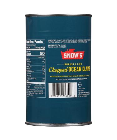 Snow's Ocean Chopped Clams Canned 51 oz - High Protein Gluten Free Seafood for Pasta Recipes - Buy Online on GoSupps.com