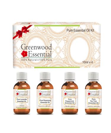 Essential Oil Kit 100% Natural Therapeutic Grade 10ml (0.33 oz) Each - Pack of 4 10 Fl Oz (Pack of 4)
