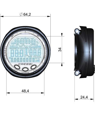 Cressi Giotto Dive Computer - 3 Dive Programs | AirNitroxGauge | Dual Gas | Backlit | Logbook | Ascent Alarms | Made in Italy - Black/Gray - Buy Online on GoSupps.com
