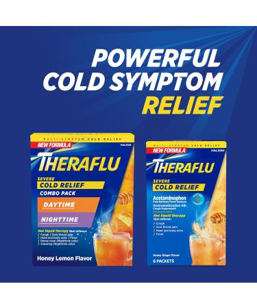 Theraflu Severe Cold Relief Combo - 12ct Day/Night Honey Lemon + 6ct Honey Ginger | Fast International Shipping - Buy Online on GoSupps.com
