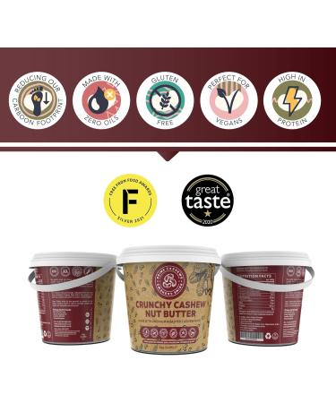 Crunchy Cashew Nut butter 1kg (x2) Bundle - Made with Premium Cashew Nuts - Free from Oil Salt & Sugar - Vegan Keto & Paleo Friendly - Produced in Small Batches - Made in The UK - Buy Online on GoSupps.com