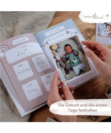 Mintkind Baby Album Your First Year of Life - Personalized A5 Baby Photo Album & Diary | Perfect Gift for Boys & Girls | Create Cherished Memories from 0 Months - Buy Online on GoSupps.com