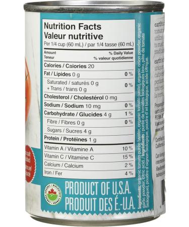 Earth's Choice Organic Tomato Sauce No Salt Added 12 Count of 398ml 398 ml (Pack of 12) - Buy Online on GoSupps.com