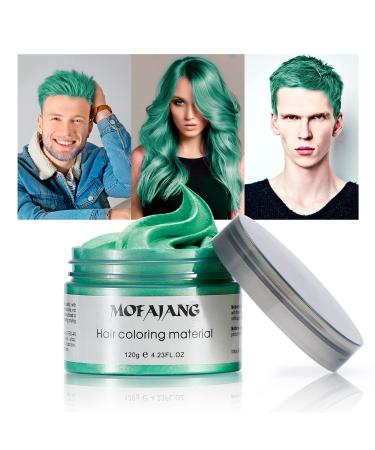 Temporary Green Hair Color Wax 4.23oz Instant Hairstyle Mud Cream Hair Pomades for Party Cosplay Nightclub Masquerade Halloween.(Green)