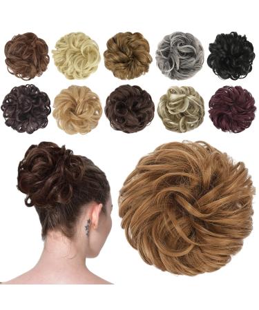 Fine hair part with rubber band dutt hair part hair tubes lured hair lured hair dutch synthetically hair hair extension ponytail hair parts for women girls strawberry blond 38g jl27/30# strawberry blonde 38 g