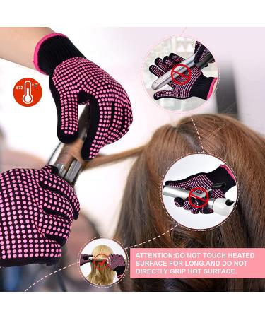 Heat Gloves for Hair Styling  MORGLES 2Pcs Professional Heat Resistant Gloves Silicone Heat Mat 6pcs Hair Clips and 2pcs Styling Comb for for Curling Iron Wands Flat Iron - Buy Online on GoSupps.com