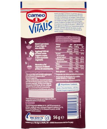  Cameo Cameo VITALIS PORRIDGE FRUITS ROUGE 56G - Buy Online on GoSupps.com