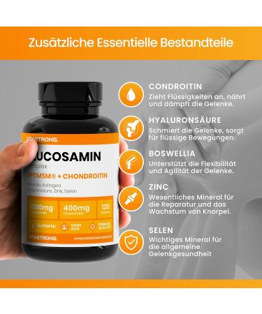 Buy Premium High-Dose Glucosamine Chondroitin with MSM Collagen Hyaluronic Acid & More - Vitastrong | International Shipping Available - Buy Online on GoSupps.com