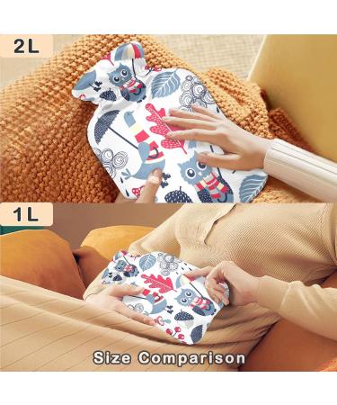 NAANLE Cartoon Owl Water Bottle - 1L Transparent Hot & Cold Therapy Bag for Pain Relief Hand & Foot Warmer - Buy Online on GoSupps.com