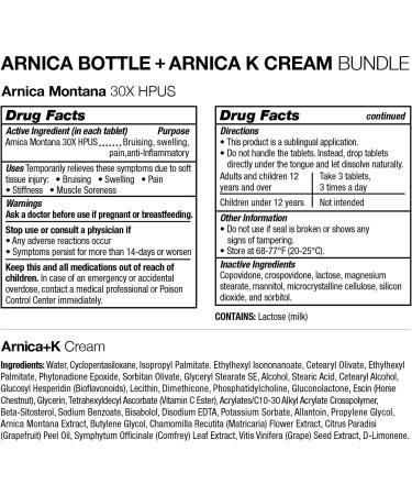 VitaMedica Arnica Montana 30X & Cream Bundle | Pain Relief for Bruising & Swelling | Vitamin K Topical Cream | Calms, Moisturizes & Restores Skin | USA Made - Buy Online on GoSupps.com