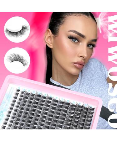 wiwoseo Lash Clusters Natural Individual Lashes Individual Cluster Lashes Russian Eyelash Clusters 8-16MM Natural Look Lashes Individual Eyelashes D Curl Lashes for Beginners - Buy Online on GoSupps.com