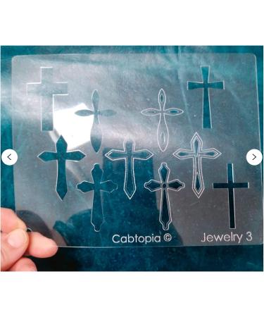Cabtopia Jewelry Design Stencil Template - 3 Crosses Design - DIY Jewelry Making - Buy Online on GoSupps.com