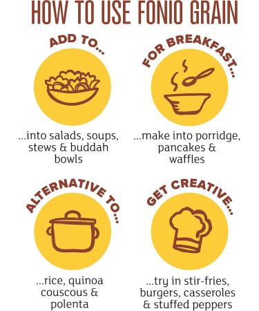 Aduna Organic Fonio Super-Grain - 6 x 250g Packs - Buy Online on GoSupps.com