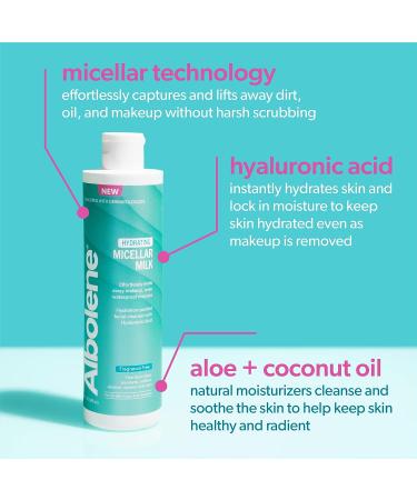 Albolene Micellar Milk Cleanser 10 fl oz - Makeup Remover & Cleansing Balm with Hyaluronic Acid - Buy Online on GoSupps.com