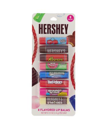 Taste Beauty for Hershey's Chocolate & Candy Flavored Lip Balms - 8 Pack Favorite Candies Flavor Chocolate 8 Count (Pack of 1)