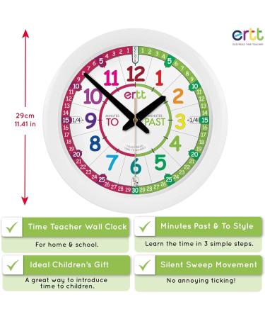 EasyRead Time Teacher Kids Wall Clock - Rainbow Face (29cm) for Classroom and Home-schooling - Buy Online on GoSupps.com