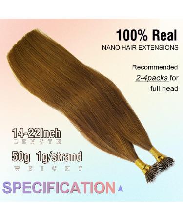KOCONI 20 Nano Ring Hair Extensions - Real Human Hair, Remy Nano Beads, 50g - #6 Chestnut Brown - Buy Online on GoSupps.com