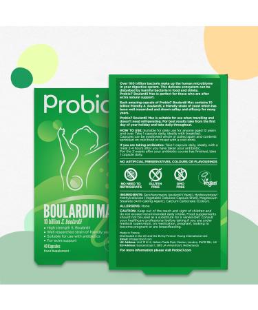 Probio7 Boulardii Max - Saccharomyces Boulardii 10 Billion CFU - 40 Capsules - Digestive Health & Immunity Support - Buy Online on GoSupps.com