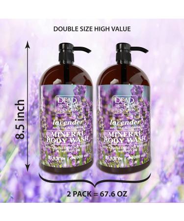Dead Sea Collection Lavender Body Wash 2-Pack (67.6 fl. oz) - For Women and Men - Cleanses, Moisturizes Skin - Natural Minerals, Vitamins for Nourished Skin - Buy Online on GoSupps.com