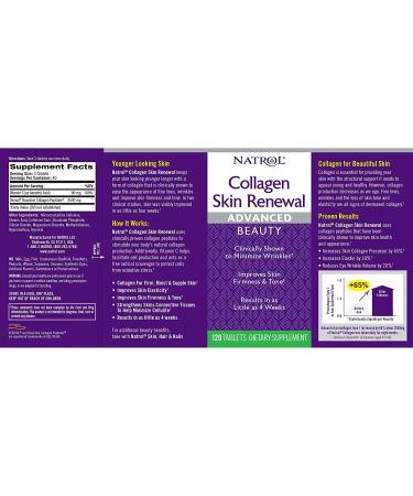 Natrol Collagen Skin Renewal Tablets - 120 Count | Enhance Skin Health & Elasticity - Buy Online on GoSupps.com