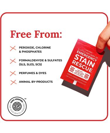 Emergency Stain Remover Spray 25 Wipes - Instant Cleaner for Clothes, Fabric, Silk, Linen - Works on Blood, Grass, Coffee, Mud - 25 Count Pack - Buy Online on GoSupps.com