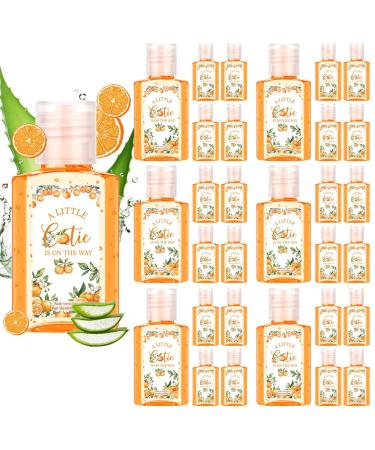 Demissle 30 Pcs a Little Cutie Is on The Way Cutie Orange Party Favors Mini Aloe Vera Gel Travel Size Gender Reveal Party Gifts for Guest Return Souvenirs Gender Reveal Supplies