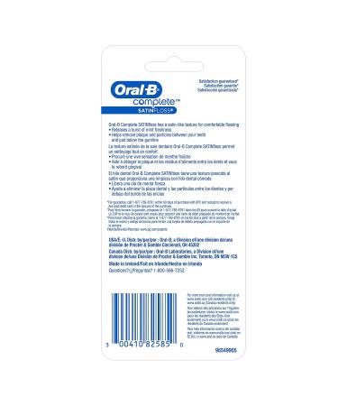 Oral-B Complete Satin Floss Mint 2 Pack - 54.6 yd (50 m) Each for Fresh, Effective Cleaning - Buy Online on GoSupps.com