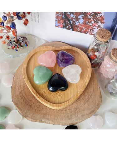 5pcs Rose Quartz & Amethyst Heart Crystals Set - Healing Love Stones for Reiki Balancing - Buy Online on GoSupps.com
