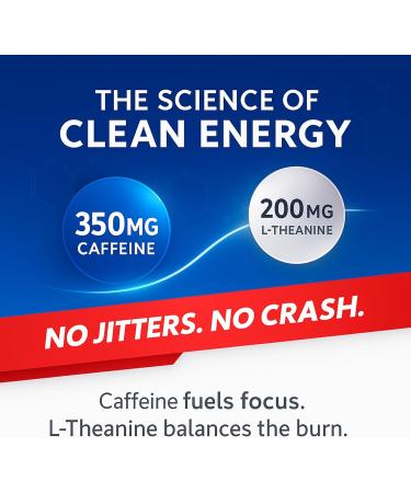 Caffeine Pills with L-Theanine - Peptime Black Energy Supplements for Maximum Performance - 350mg Caffeine & 200mg L-Theanine Energy Pills - Zero Sugar Zero Calories Zero Crash - Buy Online on GoSupps.com
