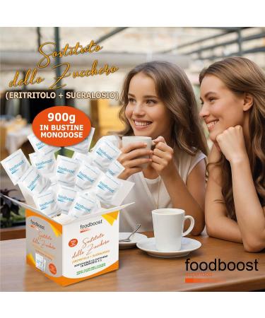 foodboost Sugar Substitute Erythrit + Sucralose 900 g approx 300 sachets in one dose natural 0 calories ratio 11 with sugar Keto diabetics gluten free - Buy Online on GoSupps.com